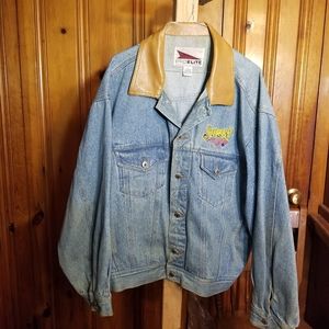 Vintage proelite XL steelers jean & leather jacket